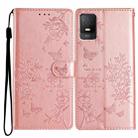 For TCL 403 Butterfly Love Flower Embossed Leather Phone Case(Rose Gold) - 1