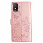 For TCL 403 Butterfly Love Flower Embossed Leather Phone Case(Rose Gold) - 3