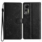 For Ulefone Note 14 Butterfly Love Flower Embossed Leather Phone Case(Black) - 1