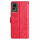 For Ulefone Note 14 Butterfly Love Flower Embossed Leather Phone Case(Red) - 3