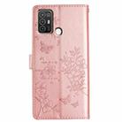 For ZTE Blade A52 Butterfly Love Flower Embossed Leather Phone Case(Rose Gold) - 3
