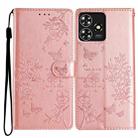 For ZTE Blade A73 4G Butterfly Love Flower Embossed Leather Phone Case(Rose Gold) - 1