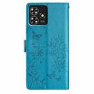 For ZTE Blade A73 4G Butterfly Love Flower Embossed Leather Phone Case(Blue) - 3