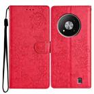 For ZTE Blade A73 5G Butterfly Love Flower Embossed Leather Phone Case(Red) - 1