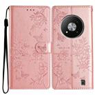 For ZTE Blade A73 5G Butterfly Love Flower Embossed Leather Phone Case(Rose Gold) - 1