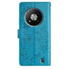 For ZTE Blade A73 5G Butterfly Love Flower Embossed Leather Phone Case(Blue) - 3