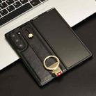 For Samsung Galaxy Z Fold6 Wristband Leather Back Phone Case(Black) - 2