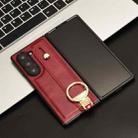 For Samsung Galaxy Z Fold6 Wristband Leather Back Phone Case(Red) - 2