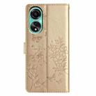 For OPPO A38 4G / A18 Butterfly Love Flower Embossed Leather Phone Case(Gold) - 3
