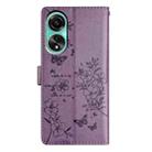 For OPPO A38 4G / A18 Butterfly Love Flower Embossed Leather Phone Case(Purple) - 3