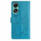 For OPPO A38 4G / A18 Butterfly Love Flower Embossed Leather Phone Case(Blue) - 3