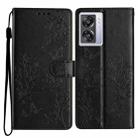 For OPPO A57 4G / 5G / A77 5G Butterfly Love Flower Embossed Leather Phone Case(Black) - 1