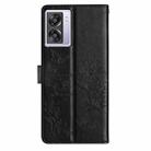 For OPPO A57 4G / 5G / A77 5G Butterfly Love Flower Embossed Leather Phone Case(Black) - 3