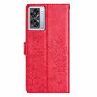 For OPPO A57 4G / 5G / A77 5G Butterfly Love Flower Embossed Leather Phone Case(Red) - 3