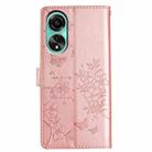 For OPPO A58 4G Global Butterfly Love Flower Embossed Leather Phone Case(Rose Gold) - 3