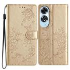 For OPPO A60 Butterfly Love Flower Embossed Leather Phone Case(Gold) - 1