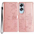 For OPPO A60 Butterfly Love Flower Embossed Leather Phone Case(Rose Gold) - 1