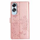 For OPPO A60 Butterfly Love Flower Embossed Leather Phone Case(Rose Gold) - 3