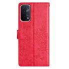 For OPPO A74 5G / A54 5G Butterfly Love Flower Embossed Leather Phone Case(Red) - 3