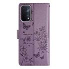 For OPPO A93 5G Butterfly Love Flower Embossed Leather Phone Case(Purple) - 3