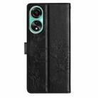 For OPPO A78 4G Butterfly Love Flower Embossed Leather Phone Case(Black) - 3