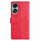 For OPPO A78 4G Butterfly Love Flower Embossed Leather Phone Case(Red) - 3