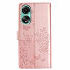 For OPPO A78 4G Butterfly Love Flower Embossed Leather Phone Case(Rose Gold) - 3