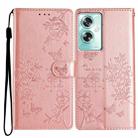 For OPPO A79 / A2 5G Butterfly Love Flower Embossed Leather Phone Case(Rose Gold) - 1