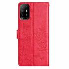 For OPPO A94 5G Butterfly Love Flower Embossed Leather Phone Case(Red) - 3