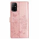 For OPPO A94 5G Butterfly Love Flower Embossed Leather Phone Case(Rose Gold) - 3