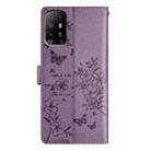 For OPPO A94 5G Butterfly Love Flower Embossed Leather Phone Case(Purple) - 3