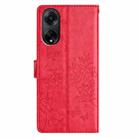 For OPPO A98 Butterfly Love Flower Embossed Leather Phone Case(Red) - 3