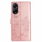 For OPPO A98 Butterfly Love Flower Embossed Leather Phone Case(Rose Gold) - 3