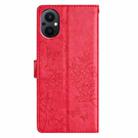 For OPPO Reno7 Z 5G Butterfly Love Flower Embossed Leather Phone Case(Red) - 3