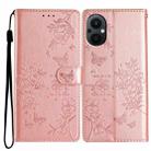 For OPPO Reno7 Z 5G Butterfly Love Flower Embossed Leather Phone Case(Rose Gold) - 1