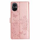 For OPPO Reno7 Z 5G Butterfly Love Flower Embossed Leather Phone Case(Rose Gold) - 3