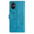 For OPPO Reno7 Z 5G Butterfly Love Flower Embossed Leather Phone Case(Blue) - 3