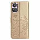 For OPPO Reno10 / Reno10 Pro Butterfly Love Flower Embossed Leather Phone Case(Gold) - 3