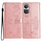 For OPPO Reno10 / Reno10 Pro Butterfly Love Flower Embossed Leather Phone Case(Rose Gold) - 1