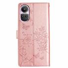 For OPPO Reno10 / Reno10 Pro Butterfly Love Flower Embossed Leather Phone Case(Rose Gold) - 3