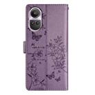For OPPO Reno10 / Reno10 Pro Butterfly Love Flower Embossed Leather Phone Case(Purple) - 3