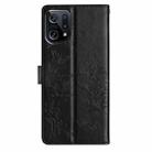 For OPPO Find X5 Butterfly Love Flower Embossed Leather Phone Case(Black) - 3
