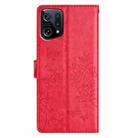 For OPPO Find X5 Butterfly Love Flower Embossed Leather Phone Case(Red) - 3