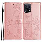 For OPPO Find X5 Butterfly Love Flower Embossed Leather Phone Case(Rose Gold) - 1