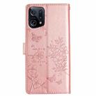 For OPPO Find X5 Butterfly Love Flower Embossed Leather Phone Case(Rose Gold) - 3