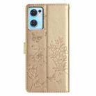 For OPPO Find X5 Lite Butterfly Love Flower Embossed Leather Phone Case(Gold) - 3