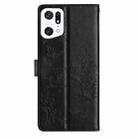 For OPPO Find X5 Pro Butterfly Love Flower Embossed Leather Phone Case(Black) - 3