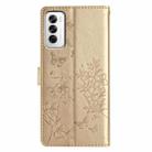 For OPPO Reno12 5G Global Butterfly Love Flower Embossed Leather Phone Case(Gold) - 3