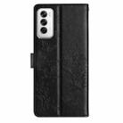 For OPPO Reno12 5G Global Butterfly Love Flower Embossed Leather Phone Case(Black) - 3