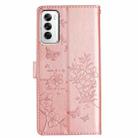 For OPPO Reno12 5G Global Butterfly Love Flower Embossed Leather Phone Case(Rose Gold) - 3